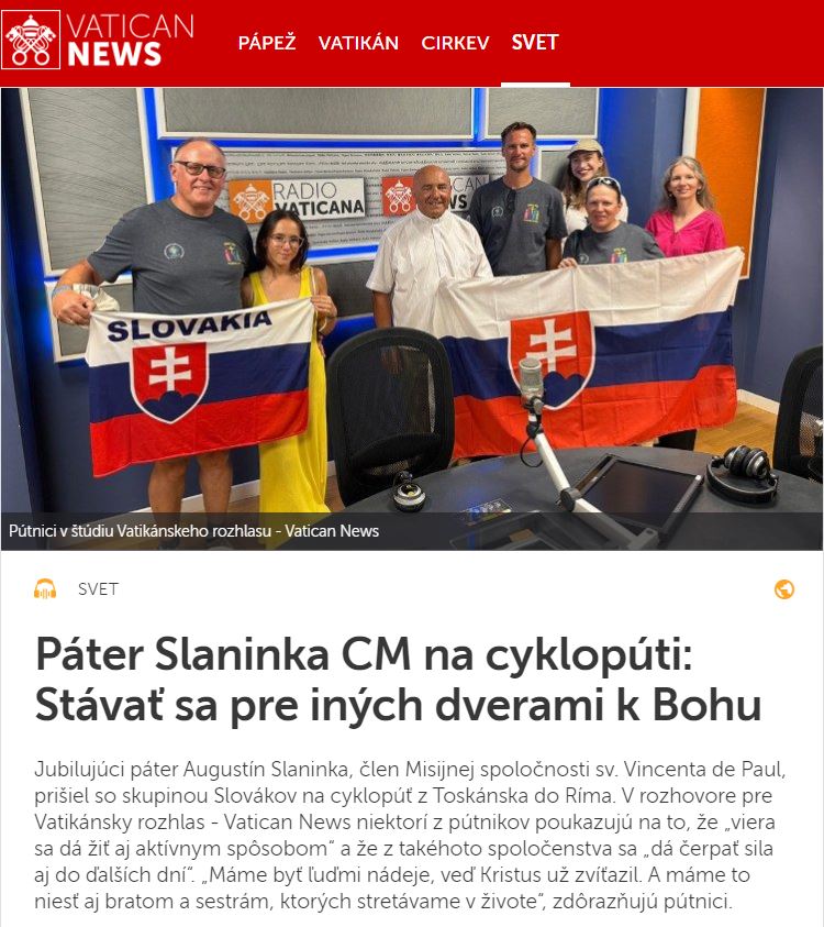Páter Slaninka CM na cyklopúti: Stávať sa pre iných dverami k Bohu